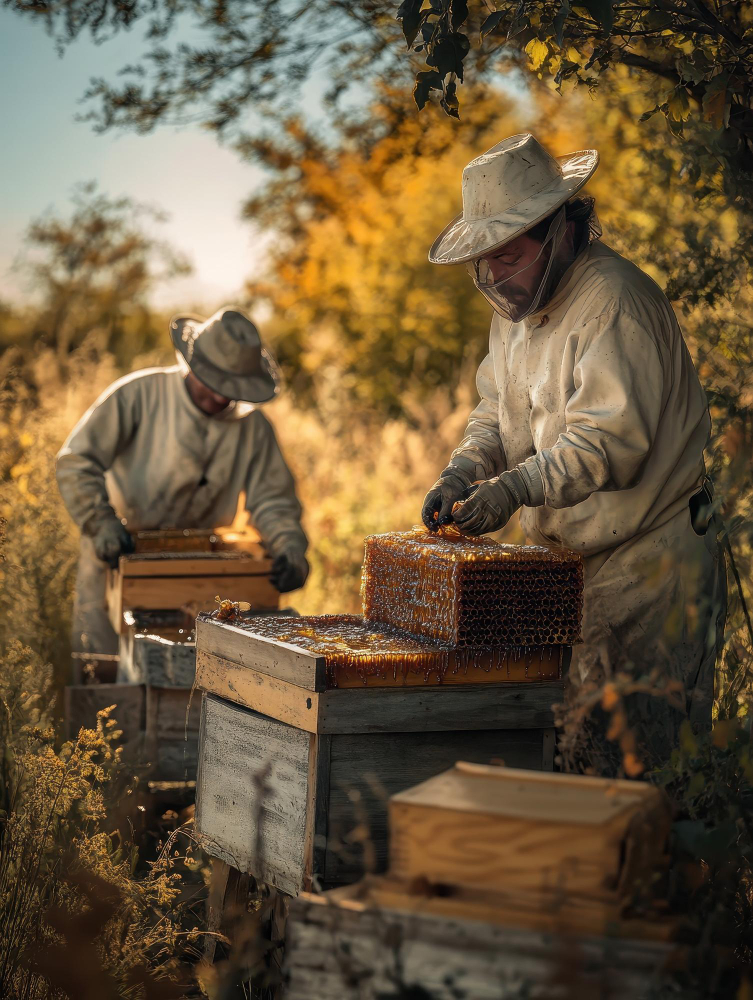 http://Honey%20Land%20|%20Beekeeper%20wearing%20a%20veil